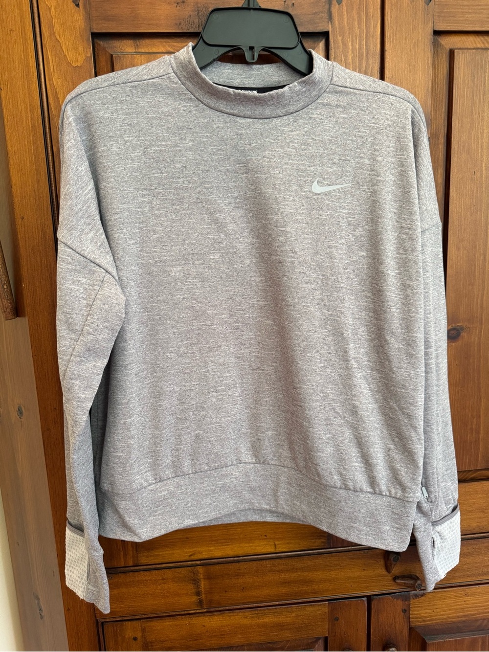 Nike Running Dri-Fit Size Small Light Heather Gray Crewneck Sweatshirt